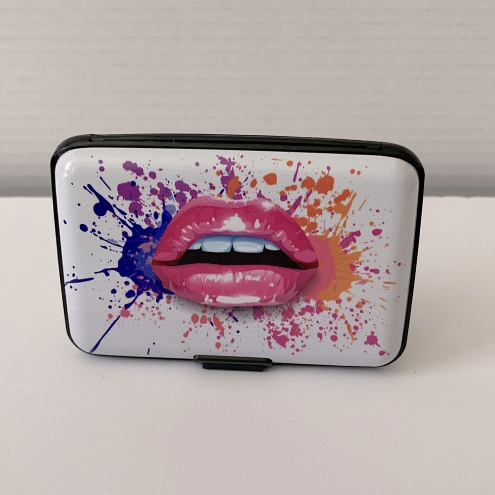 2/$20 Pink Lips & Color Splatter Credit Card Holder